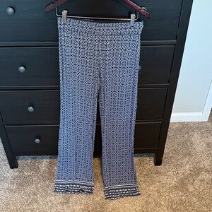 Max Edition Navy and White Geometric Flare Pants
